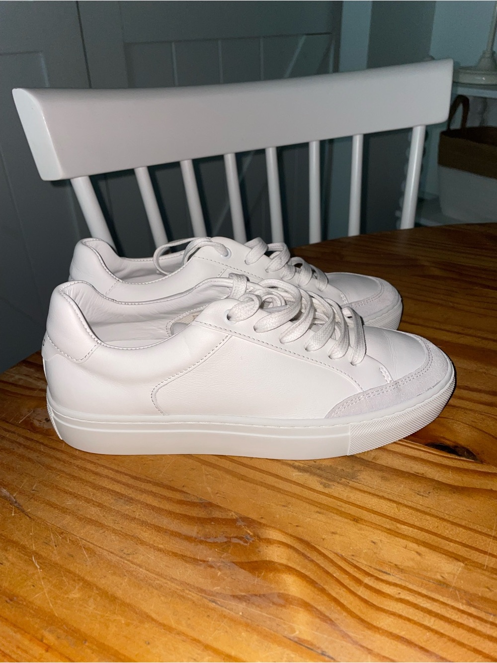 Reiss Womens Ashley White Leather Low Top Sneakers Sz 7 NWOB $250